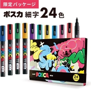 Posca Paint Pens Markers Fine Point Set PC-3M Full Set 24 Colors limited W/case - Picture 1 of 14