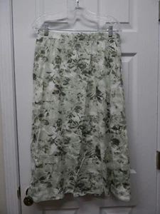 Denim & Co Floral Printed Jersey A-Line Midi Skirt-Green-Petite Medium-A475886 - Picture 1 of 3