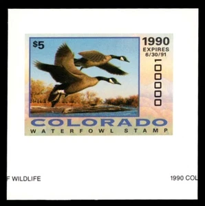 CO1 Colorado First of State Duck Print Stamp Proof - Picture 1 of 2