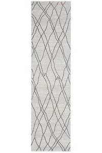 Charlotte Organic Diamonds Ivory Modern Moroccan Floor Rug Runner - 3 Sizes - Bild 1 von 5