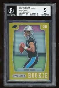 2023 Panini Prizm Bryce Young RC Rookie Flashback Gold Prizm /10 BGS 9 Panthers - Picture 1 of 2