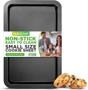 13” Non Stick Cookie Sheet, Small Gray Commercial Grade Restaurant Quality Carbo - Picture 1 of 6