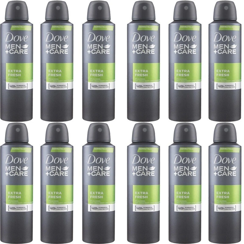 Dove Men Care Extra Fresh 48 HR Antiperspirant Deodorant Spray 150ml 6 pack