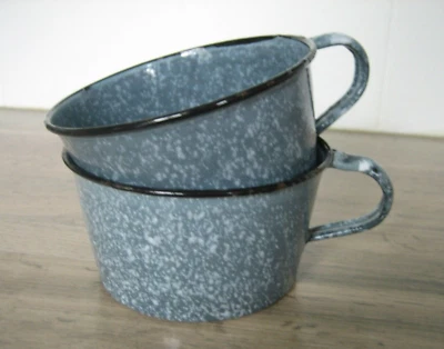 2 Ancienne Tasse en Tôle Emaillée année 50 Tbe - Photo 1/4