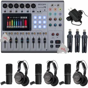 Zoom PodTrak P8 Portable Multitrack Podcast Recorder + Three Zoom ZDM-1 Mic Pack - Picture 1 of 4
