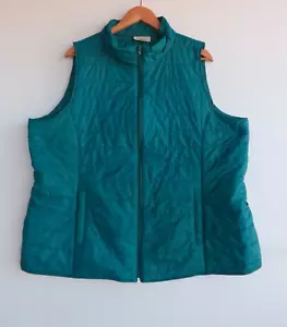 Autograph Puffer Vest 18 Womens Green Quilted Thin Lightweight Collar Zipper - Picture 1 of 9