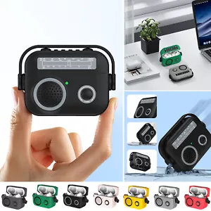 For Airpods 4th/3 2 1/Pro 2nd Cute Radio Silicone Case Full Body Earphone Cover - Picture 1 of 20