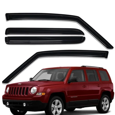 Fits 2007-2017 Jeep Patriot Tape-on Acrylic Sun Rain Guard Window Vent Visor - Изображение 1 из 4