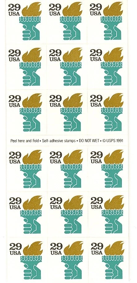 USA BOOKLET SC# 2531Ab LIBERTY TORCH 29c. ATM DISPENSED - 18 S.A. MNH - NO PL# - Image 1 of 1