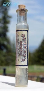 Antigua botella BATEMAN'S DROPS - McCormick Co BALTIMORE con copia de etiqueta de opio - Imagen 1 de 6
