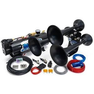 HornBlasters Mini Outlaw 3-Liter Train Horn Set for Semi or Large Truck - Black - Bild 1 von 7