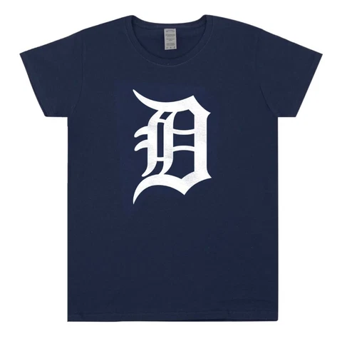 Detroit Tigers Logo T Shirt Baseball Blue Pink 2023 Adult TShirt Old English Cover