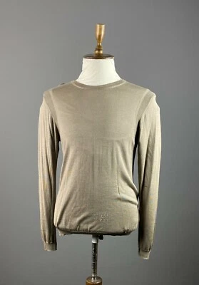Men VERSACE COLLECTION Gray 100% Silk Long Sleeve Pullover Sweater Size L - Image 1 of 4