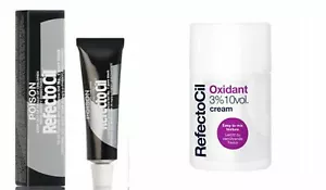 RefectoCil Eyelash Tint Kit - #1 Black 15ml + Oxidant 10vol cream -Beard/ Brow - Picture 1 of 1