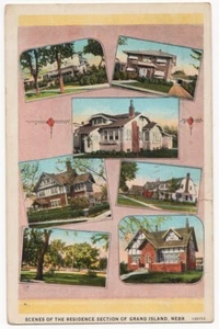 VINTAGE GRAND ISLAND NE POSTCARD RESIDENCES 1937 POSTCARD 90921 Q - Foto 1 di 2