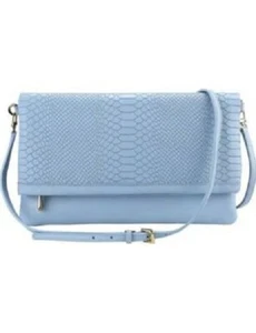 GiGi New York Carly Leather Fold-over Clutch or Crossbody Hydrangea $275 - Picture 1 of 7