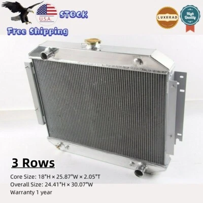 LUXERAD- 3 ROW ALUMINUM RADIATOR 1970-1978 DODGE D100 TRUCK VAN 1971 1975 1977 Foto 1 de 4