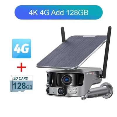 LS VISION 4K 8MP Dual Lens 4G Solar Camera Outdoor WIFI 180° Ultra - Image 1 of 4