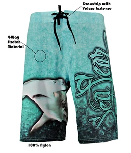 Sea Fear  Brand Ocean inspired Hammerhead Boardshort swimwear shorts Blue and - Picture 1 of 8