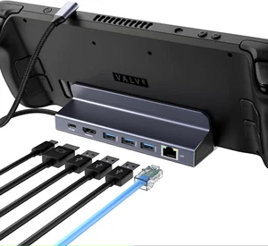 AYCLIF 6 in 1 stazione di docking Steam Deck, 3*USB 3.0, 1Gbps Ethernet, HDMI - Afbeelding 1 van 5
