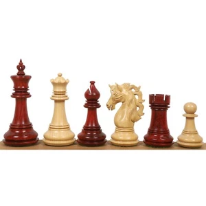 4.6" Spartacus Luxury Staunton Chess Pieces Only Set- Bud Rosewood Triple Weight - Picture 1 of 10