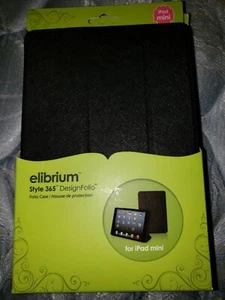 Brand New Elibrium / Claire Bella iPad Mini Case- Style 365 Design Folio BLACK - Picture 1 of 7