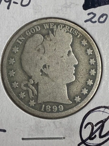 1899-O Barber Half Dollar 50 Cent, 99 cent shipping Cover