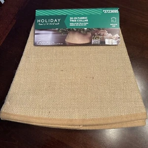 Holiday Living Tessuto BURLAP TREE STAND COLLARE -- NUOVO!!  Natale 26 X 26 X 11" - Foto 1 di 5