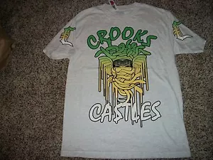 CROOKS AND CASTLES New NWT Mens MEDIUM Short Sleeve Shirt Gray Green - Picture 1 of 1