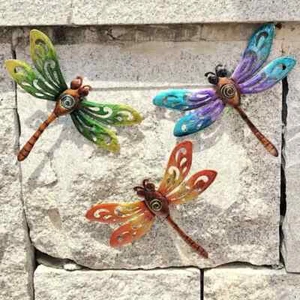 Sunny Barrel Dragonfly Wall Art. Indoor / Outdoor Decor. Set of 3 - Picture 1 of 7