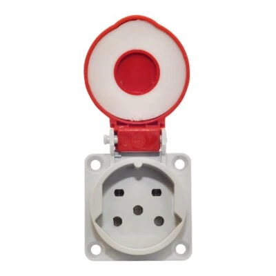 Steckdose nach Schweizer Norm mit Klappdeckel T25 Einbausteckdose Anbausteckdose - Bild 1 von 3