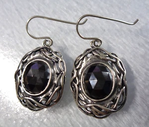 Sterling 925 Stamped, PZ Signed, made in Israel, Faceted Stone, Openwork Dangle - Picture 1 of 4