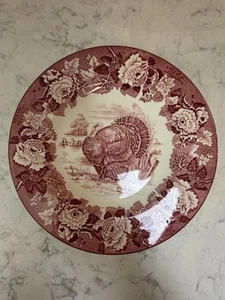 Vintage Wood’s Burslem Transferware Red Turkey 10.75” Dinner Plate. - Picture 1 of 5