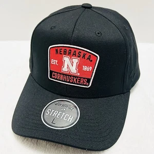 Zephyr Nebraska Cornhuskers Logo Hat Cap Stretch Flex Large Black NCAA College - Picture 1 of 5