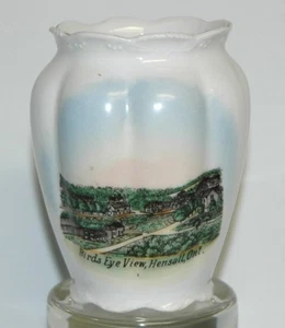 BIRDS EYE VIEW HENSALL ONTARIO CANADA SOUVENIR CHINA VASE CIRCA 1910 - Picture 1 of 4