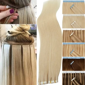 Tape In / On 100% Echthaar Remy Hair Extensions Haarverlängerung Dick 60 Stück - Bild 1 von 44