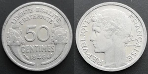 Coin France - 1945 B - 50 centimes Morlon Aluminium (N2401) - Picture 1 of 3