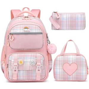 School Backpack Set for Girls,3pcs Bookbag with Lunch Box Pencil Case Kids Sc... - Picture 1 of 8
