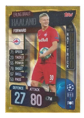 2019-20 Topps Match Attax Erling Haaland Rookie Hat Trick Hero RC FREE SHIPPING! - Image 1 of 2