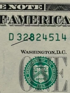 2017 A Uncirculated Cleveland $1 Bill Mis-stamped 8 Green Ink Error Note - Picture 1 of 3