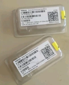 2 (Two) Nokia Optical SFP+ 10GBase-LR transceivers, model RTXM228-402-C40 - Picture 1 of 4