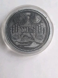 OUIJA COIN DECISION TOKEN OCCULT EYE OF PROVIDENCE MAGIC 8 BALL YES AND NO BOARD - Picture 1 of 2