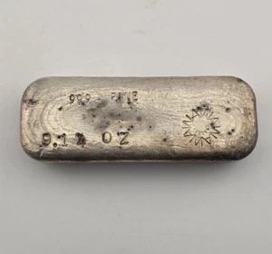 AW Alexander Westerfeld Aztec Sun Vintage Silver Poured Bar 9.14oz .999 Ingot - Picture 1 of 8