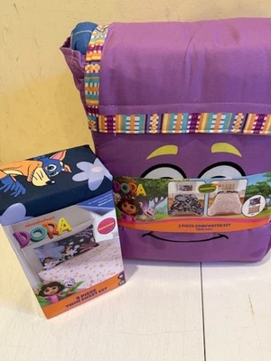 Dora the Explorer Kids 2pc Reversible Twin/Full Comforter & Twin Sheet Set New - Image 1 of 4