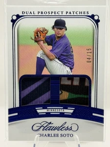 2024 Panini Flawless #DP-CS Charlee Soto Dual Prospect Patches Sapphire #/15 - Picture 1 of 2