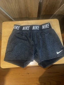Nike Youth Girl short stretch running gym dri-fit gray sz L - Picture 1 of 7