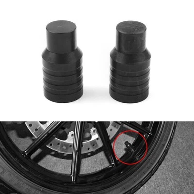2pcs Wheel Air Tire Valve Stem Caps Covers fit Motor Car Trucks Black Universal - Image 1 of 4
