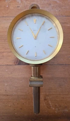 Reloj de 8 días de colección GUBELIN suizo de latón dorado montado en pared/automóvil RESTAURACIÓN  Foto 1 de 4