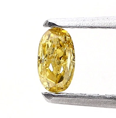 NATURAL DIAMOND 0.16TCW 4 MM YELLOW OVAL ROSECUT DIAMOND FOR BIRTHDAY GIFT - Image 1 of 4