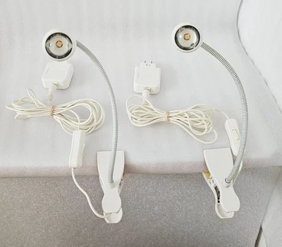 IKEA Jansjo Blanco Cuello de Ganso Flexible Articulado LED Clip En Lámpara Par de Luces Foto 1 de 4